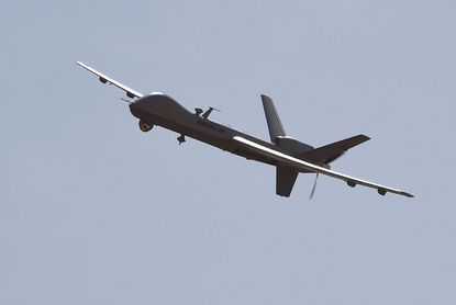 A French drone flies over Niger