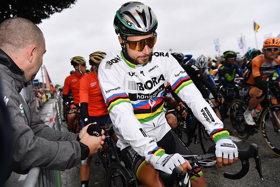 Peter Sagan waits for the start
