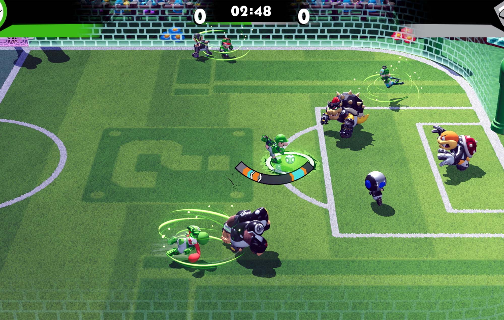 Mario Strikers in action.