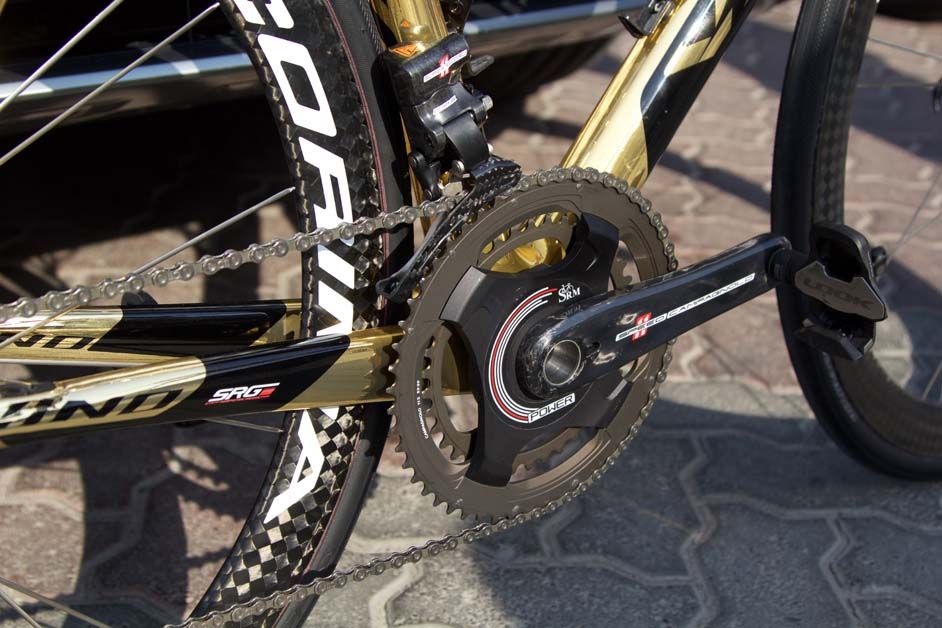 Vinokourov uses an SRM powermeter