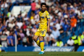 LONDON, ENGLAND - SEPTEMBER 01: Daichi Kamada of Crystal Palace during the Premier League match between Chelsea FC and Crystal Palace FC at Stamford Bridge on September 01, 2024 in London, England. (Photo by Robin Jones/Getty Images)