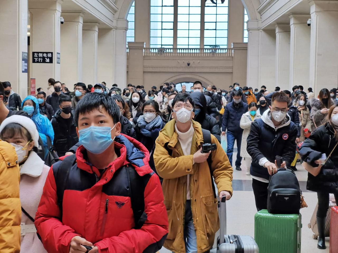 People wearing masks