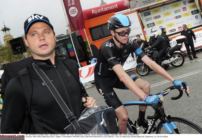 Chris Froome (Sky) crashed on the final stage as he finished sixth overall
