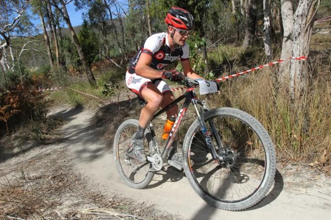 Luke Fetch in third in the elite race