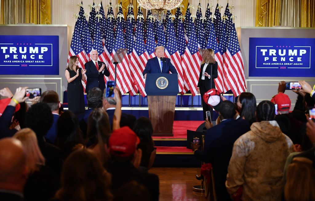 Donald Trump on election night at the White House.