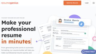 Website screenshot for Resume Genius