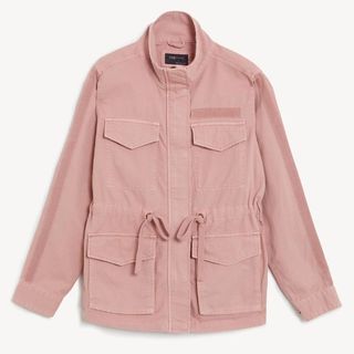 m&s pink utility jacket flat lay