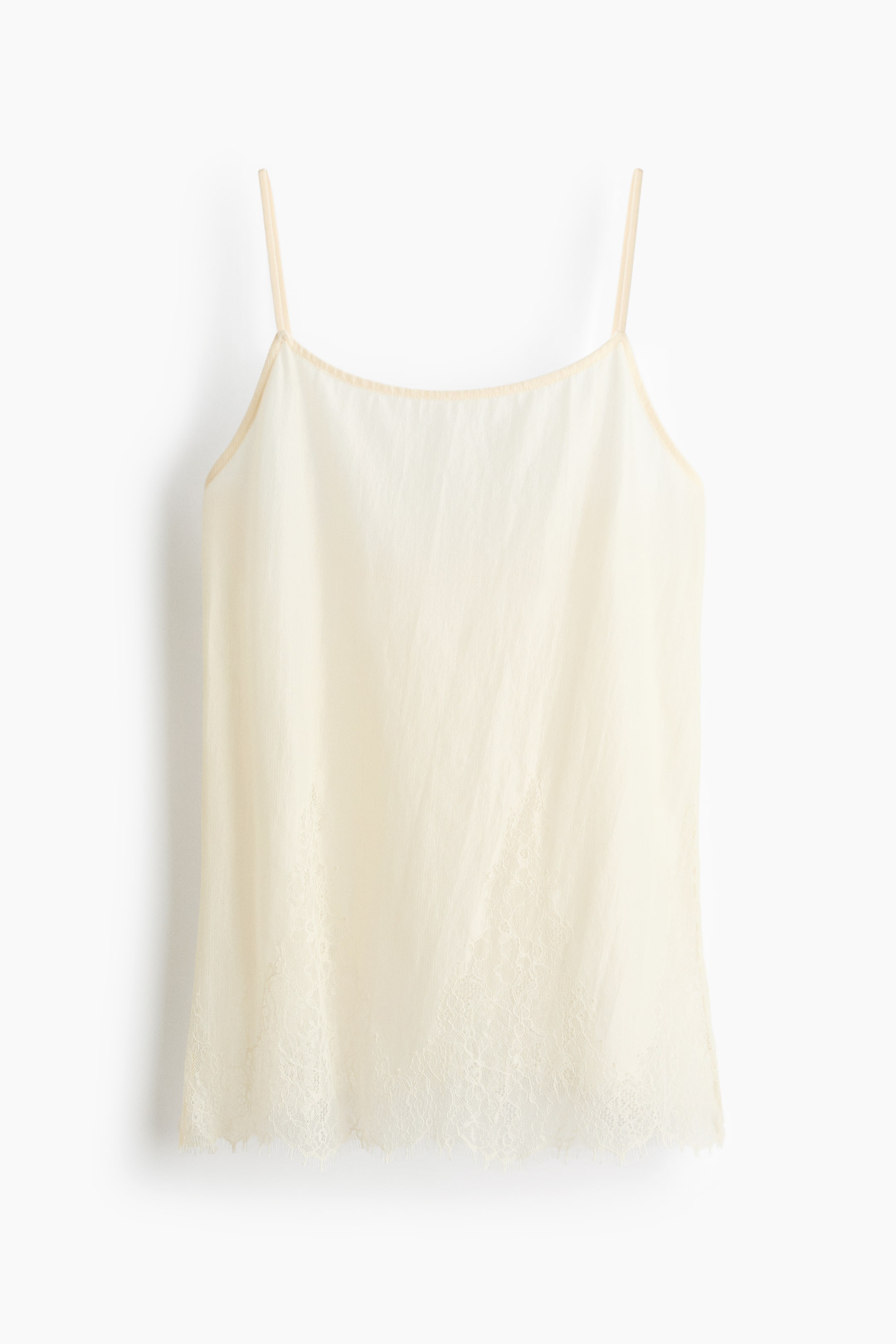 Lace-Trimmed Camisole Top - Cream