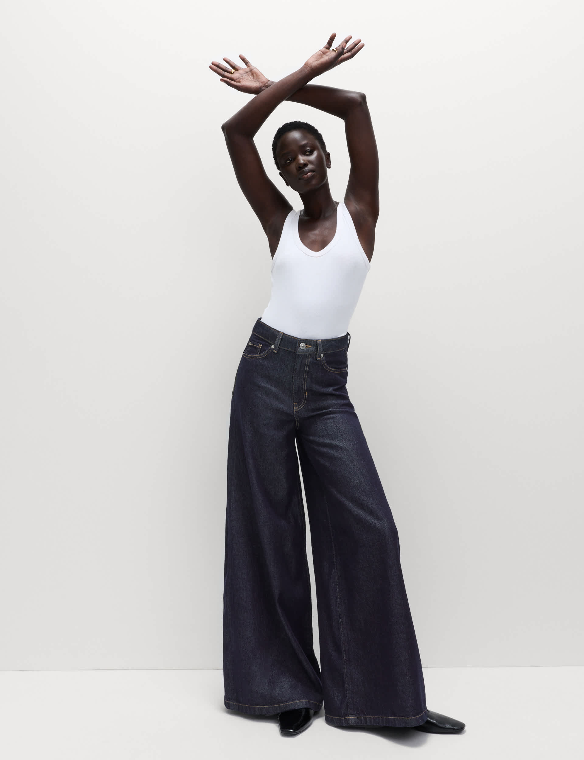 Lyocell&amp;trade; Blend Wide Palazzo Leg Jeans