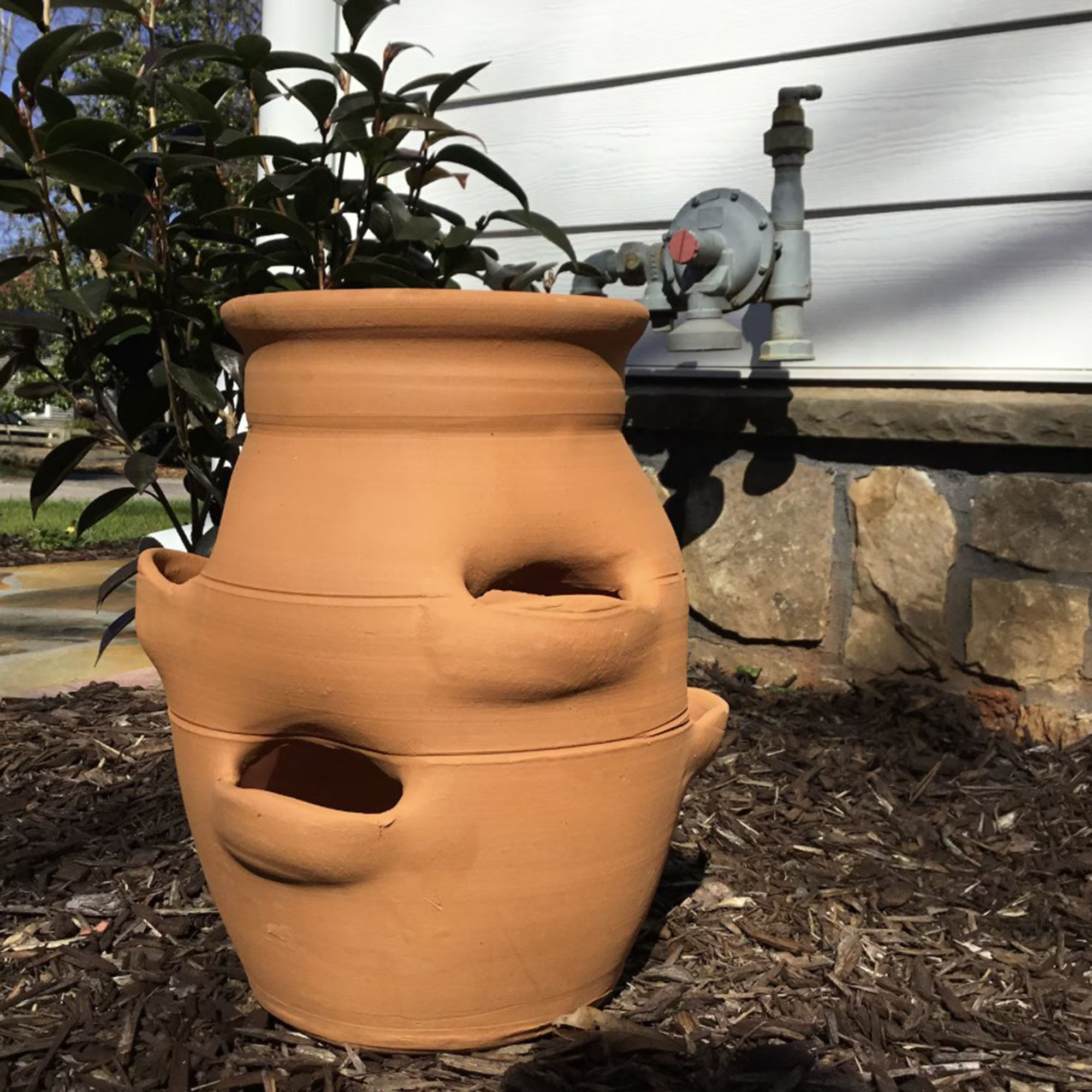 Craven Pottery Red Clay LP6 Large 6 Pocket Planter Terra Cotta Strawberry Jar