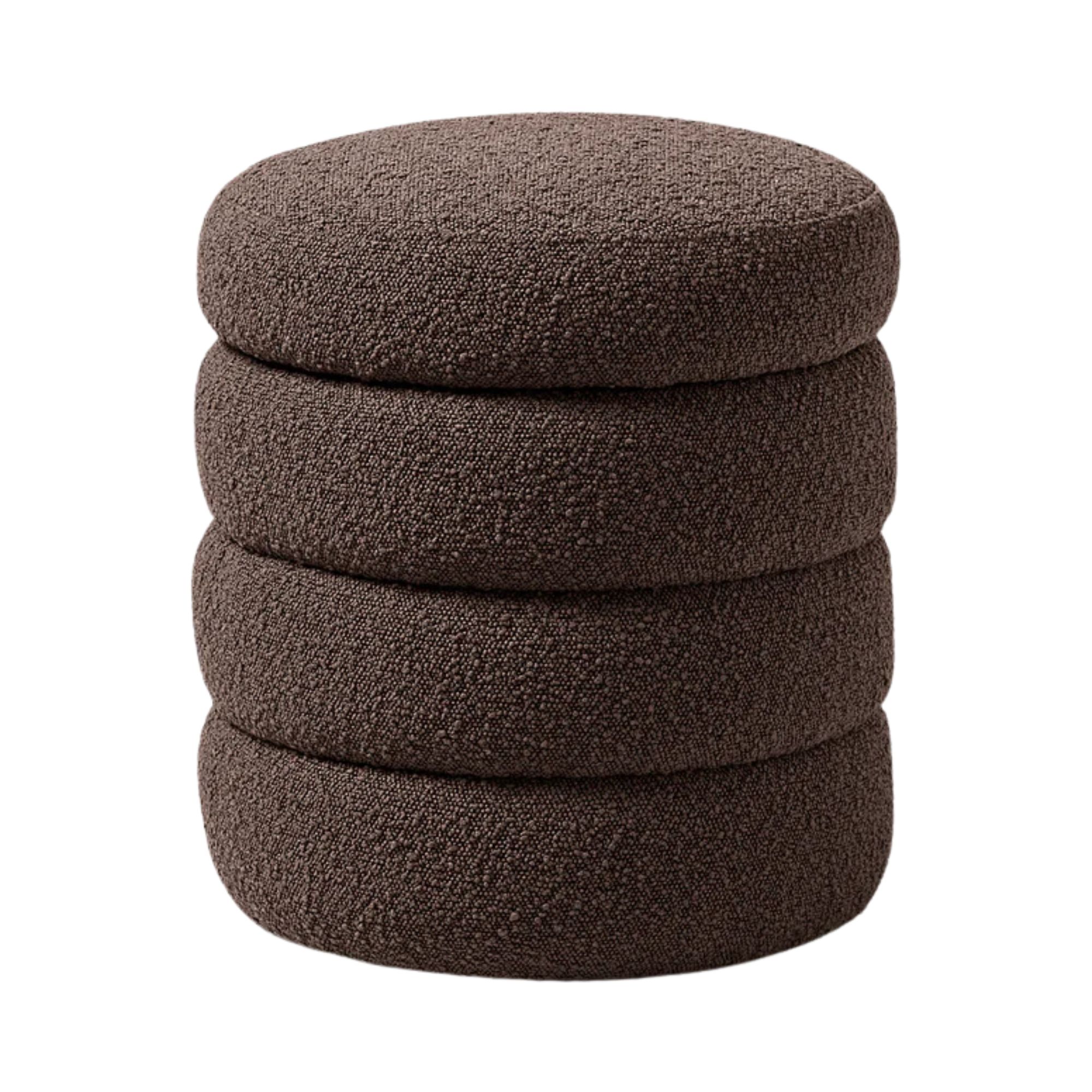 Westwing Collection, Boucl&amp;eacute; Upholstered Stool Alto With Storage Space