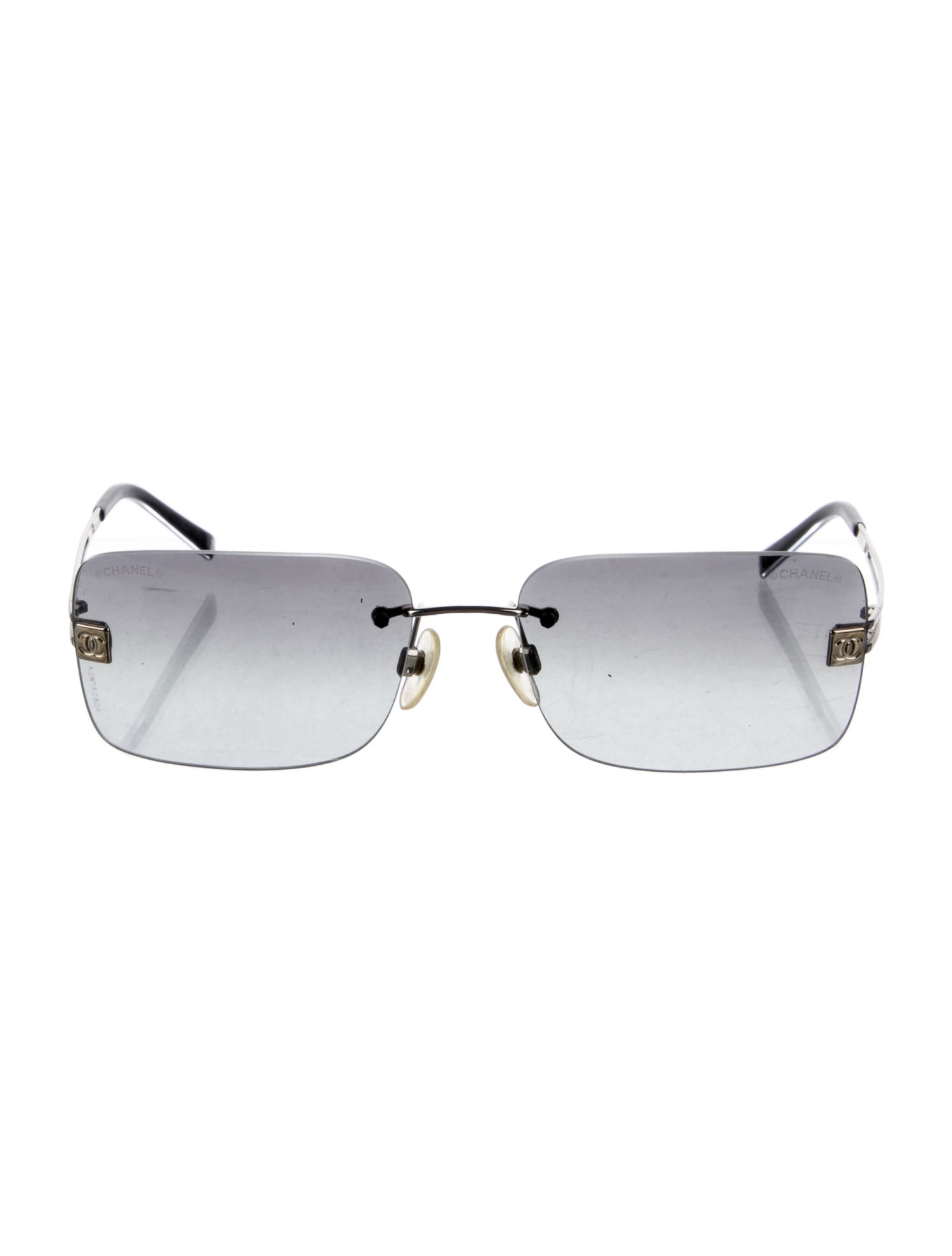 Cc Embellished Square Interlocking Cc Logo Sunglasses