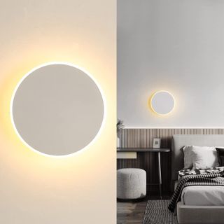 Round white LED wall lamp