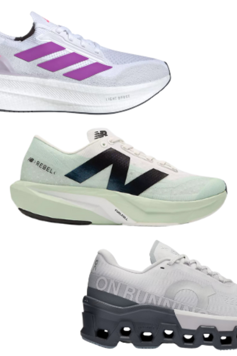 On Clouds/New Balance/Adidas train