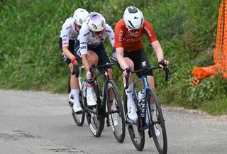 CINQUALE MARCH 09 Puck Pieterse of Netherlands and Team FenixDeceuninck competes in the breakaway during the 13th Trofeo Oro in Euro 2025 a 1068km one day race from Cinquale to Cinquale on March 09 2025 in Cinquale Italy Photo by Tim de WaeleGetty Images