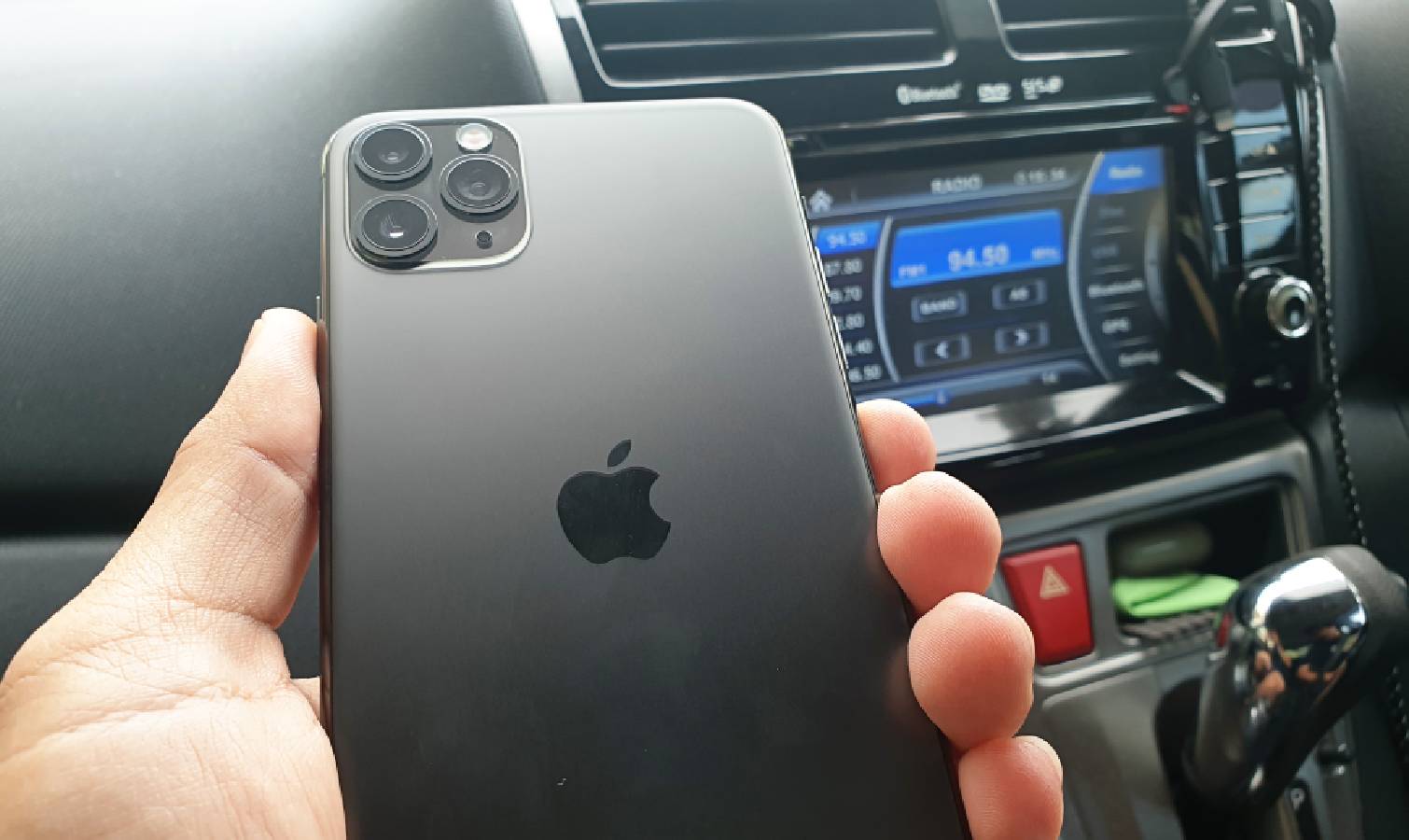 iPhone in car