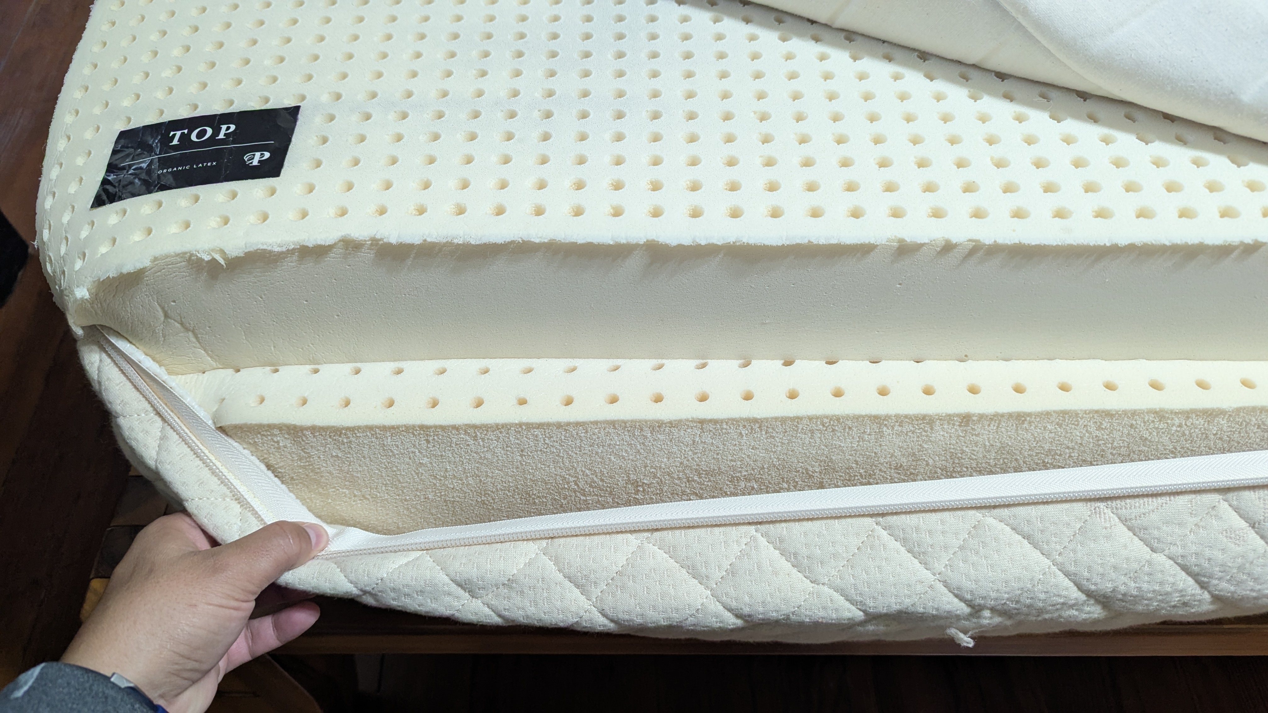 The inside layers of latex in the PlushBeds Botanical Bliss mattress