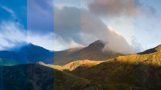 landscape shot with different white balance settings