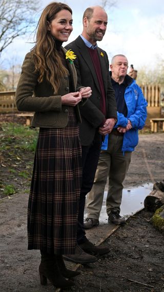 Prince William, Prince of Wales and Catherine, Princess of Wales visit Meadow Street Community Garden and Woodland on February 26, 2025