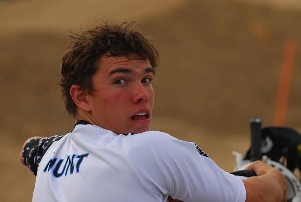Ryan Hunt feels the pressure of holding the number two plate before racing.