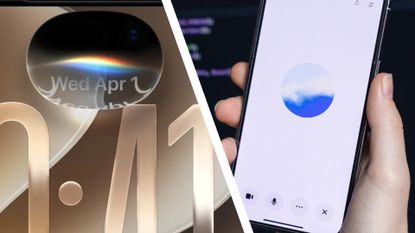 Split screen image of Siri AI and ChatGPT Voice Mode.