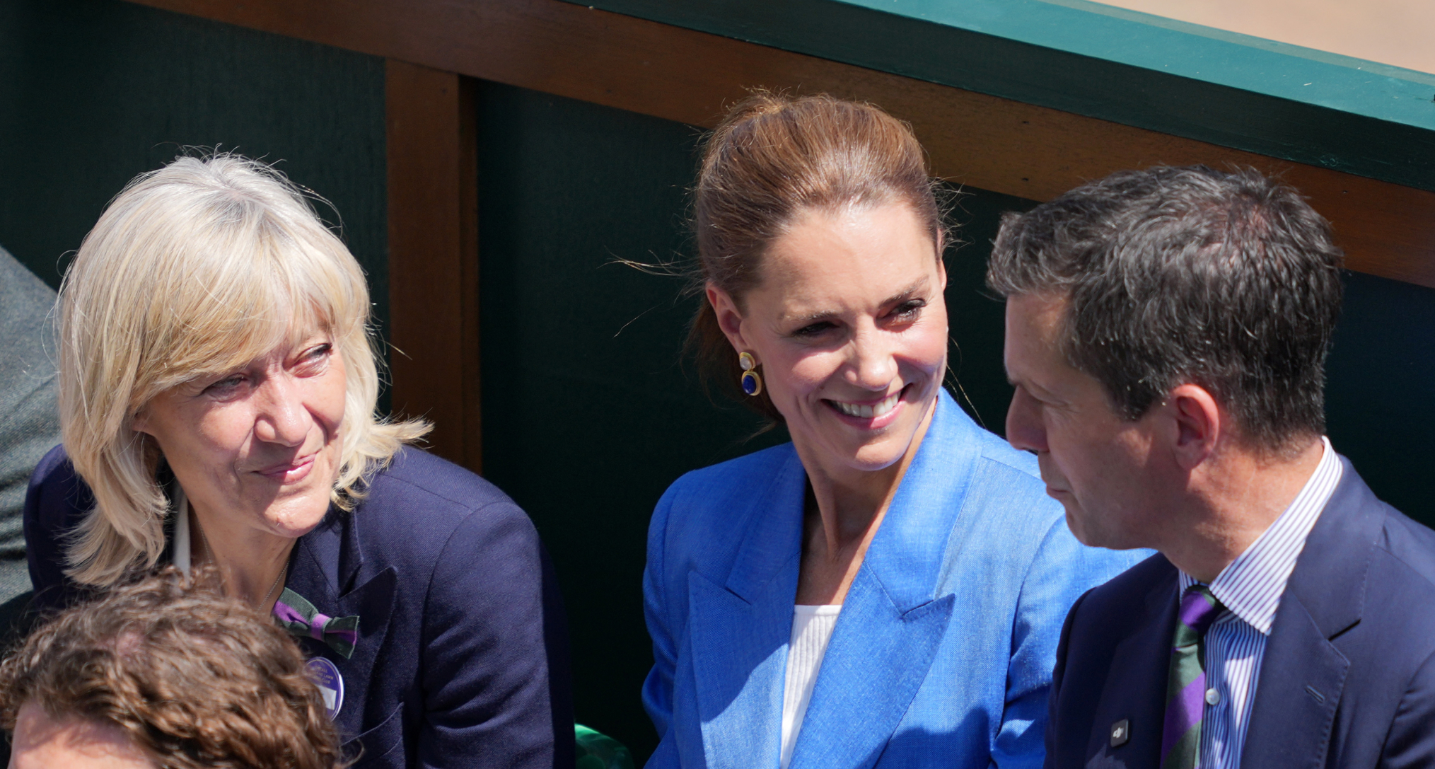 Princess Kate talking to Debbie Jevans and Tim Henman at Wimbledon