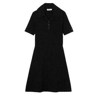 Selfridges Sandro SANDRO Womens Noir / Gris Polo-neck Recycled-blend Knitted Mini Dress 12