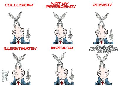 Political Cartoon U.S. Joe Biden Trump 2020 Election