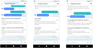 Google Assistant search emails