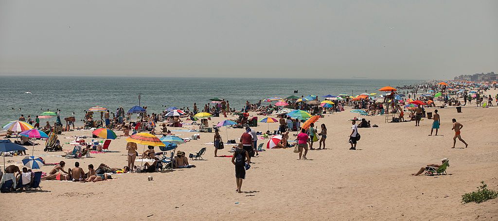 New Yorkers at the beach during a 2013 heat wave