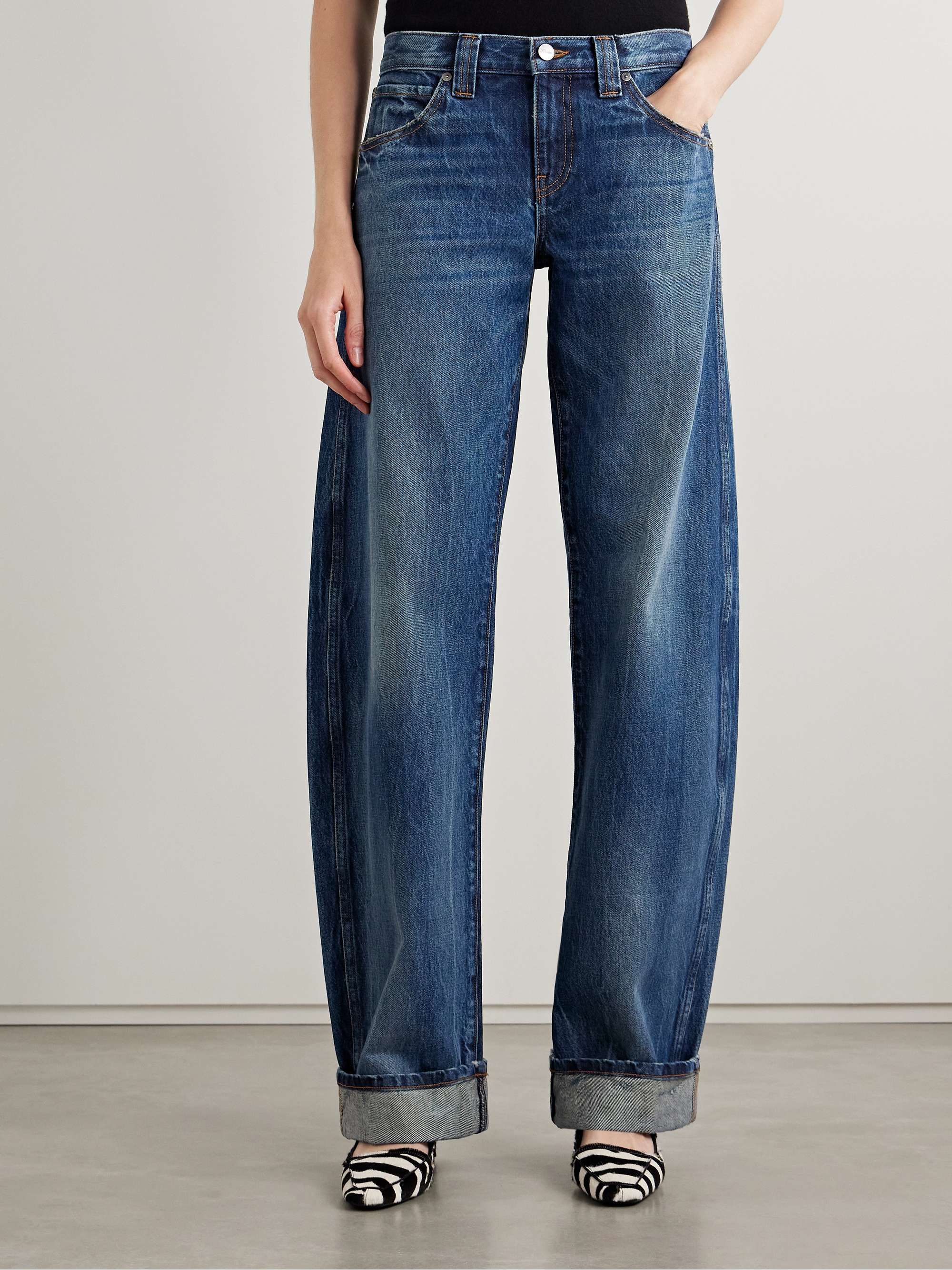 Caro Mid-Rise Barrel-Leg Jeans