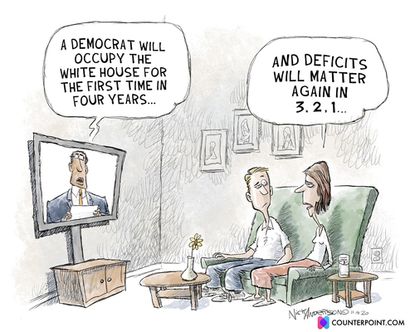 Political Cartoon U.S. Democrats deficits