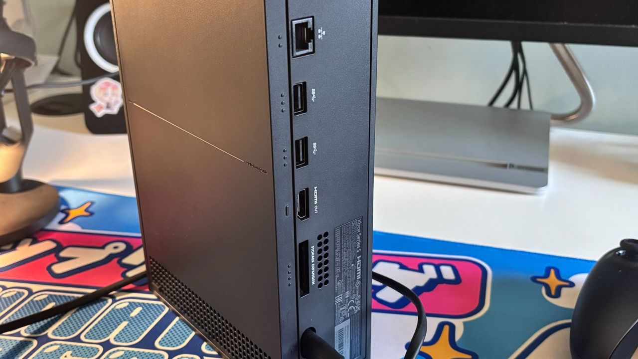 The ports on the back of an Xbox Series S 1TB console.