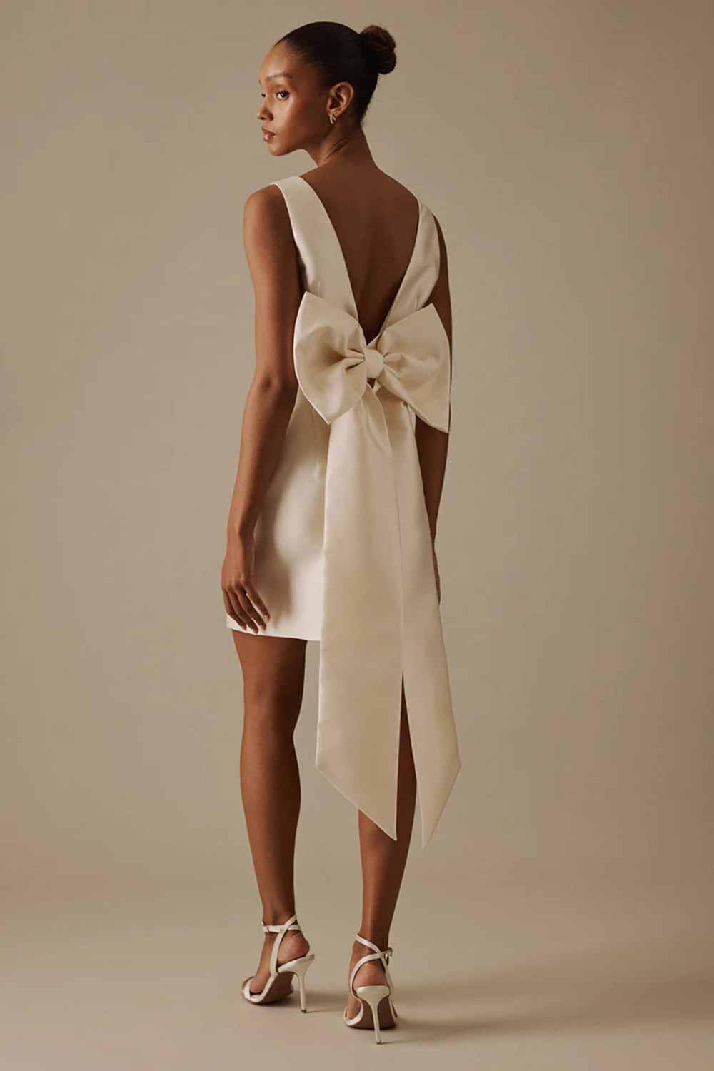 Ivory Open Back Mini Atalana Bridal Dress
