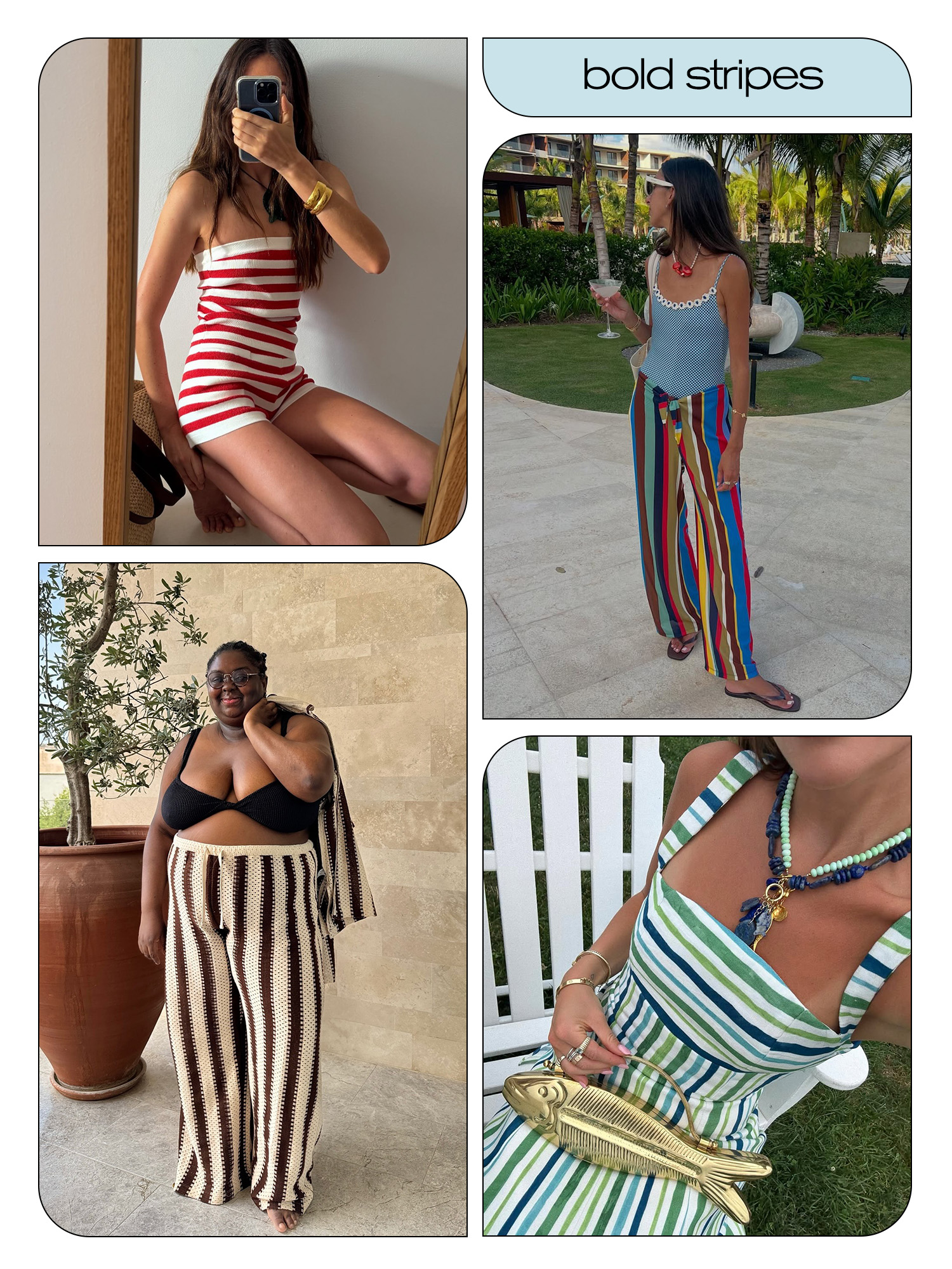 Women in striped clothing.