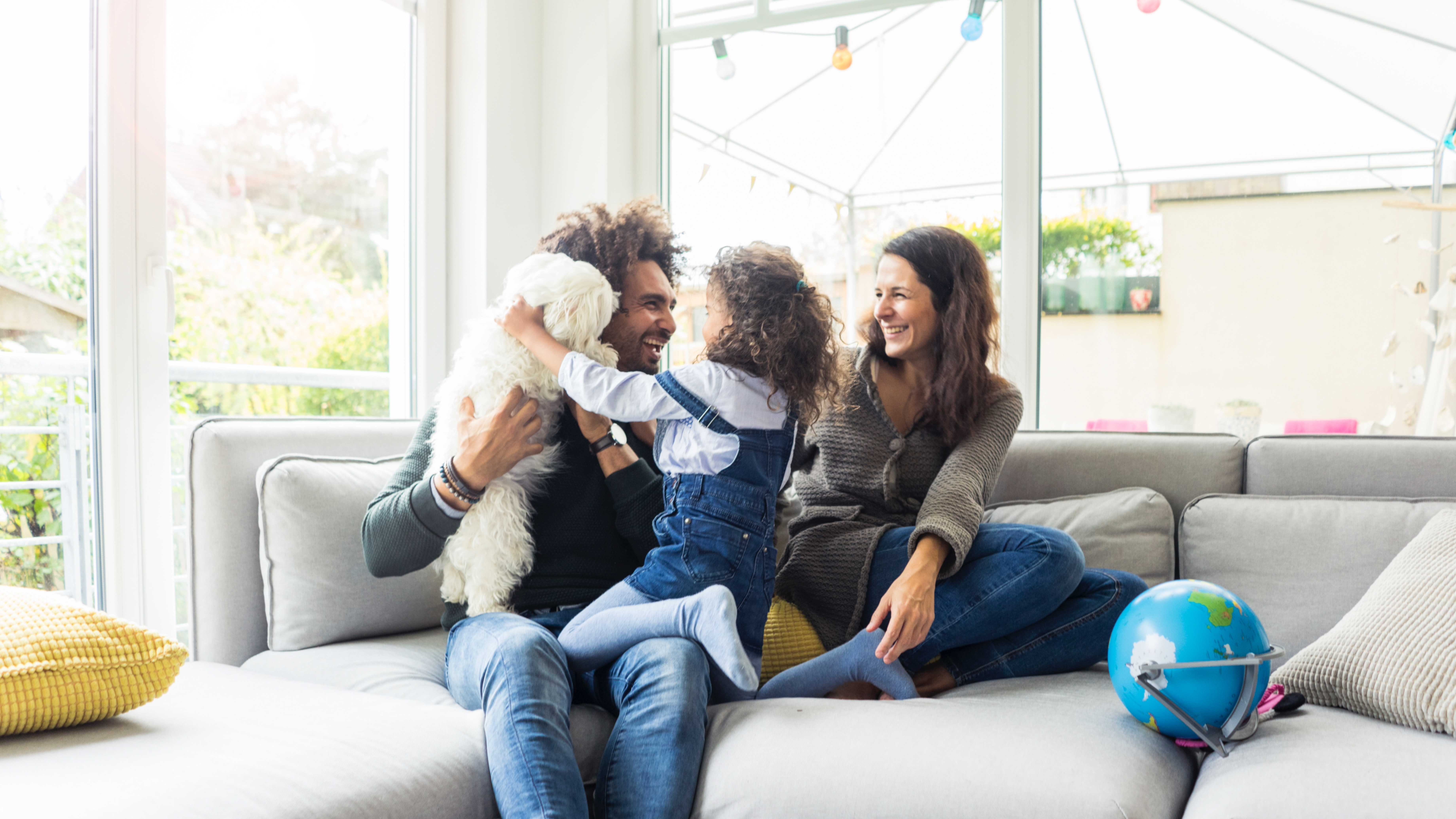 Family with dog