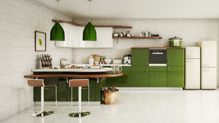 Kitchen with bar stools