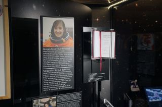 Megan McArthur Behnken's personal pocket copy of Jane Austen's "Pride and Prejudice" as flown on space shuttle Atlantis and now on exhibit at the Intrepid Sea, Air & Space Museum in New York City.