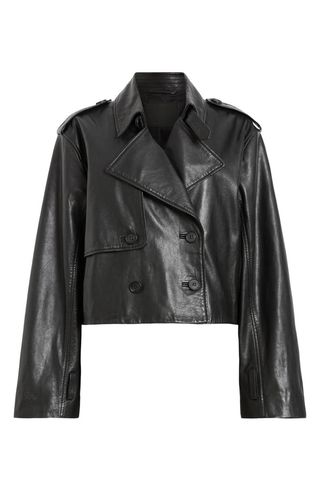 Hendry Leather Crop Trench Coat