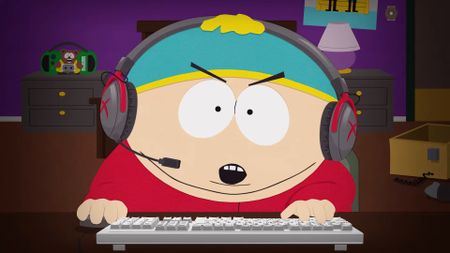 Screenshot of Cartman from South Park from the Born in Chaos Fortnite trailer.
