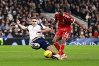 LONDON, ENGLAND - DECEMBER 20: during the Premier League match between Tottenham Hotspur and Liverpool at Tottenham Hotspur Stadium on December 20, 2025 in London, England. (Photo by Marc Atkins/Getty Images)