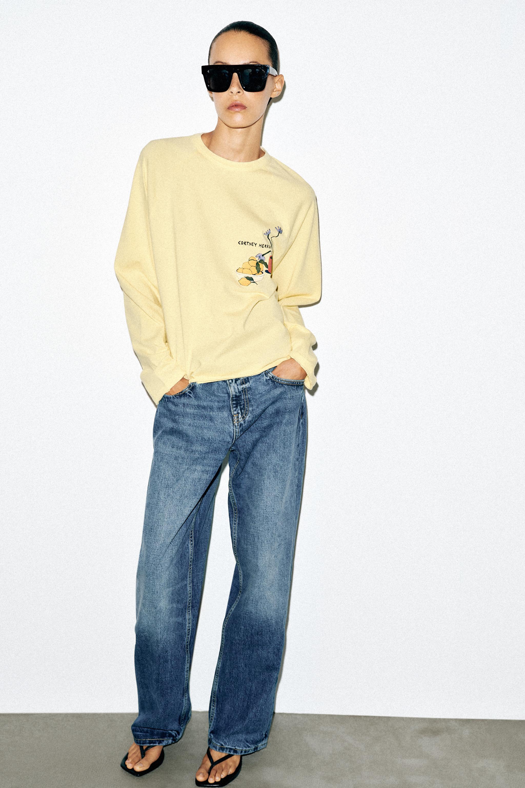 Cortney Raglan Sleeve T-Shirt - Lemon - S