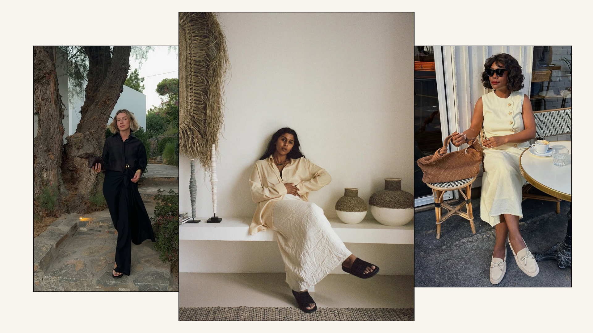 @brittanybathgate, @monikh and @frannfyne wearing linen tops