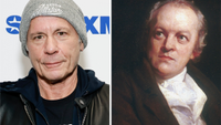 Bruce Dickinson in 2024 and a painting of William Blake in 1759