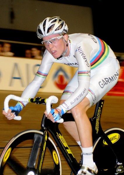 Cameron Meyer was dominant in the points race, pictured here en route to victory in the event.