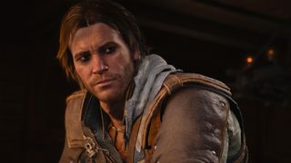 Pirate assassin Edward stands in the sunny Caribbean Assassin's Creed Black Flag Resynced