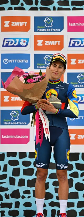 Elisa Balsamo achieving second place at 4th Paris-Roubaix Femmes 2024