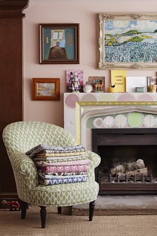 Painted fireplace in Molly Mahon's home