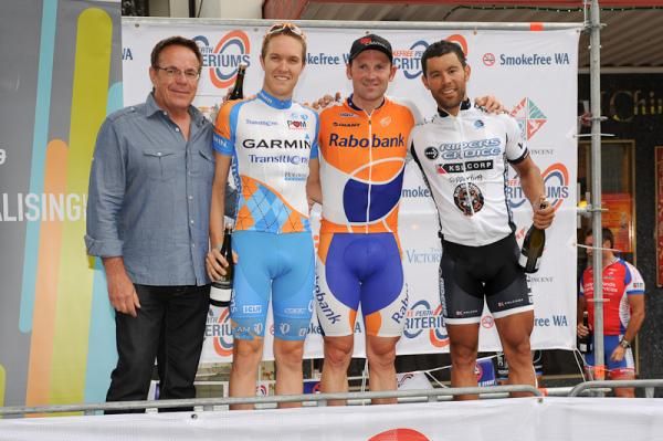 Travis Meyer, Graeme Brown and Carlo Barendilla on the podium