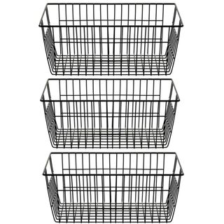 SANNO Farmhouse Wire Organizer Storage Baskets 